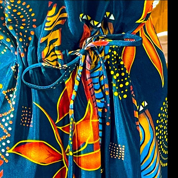 ⭐️HP⭐️VTG▪️SCARLETT▪️Boho Collage Bead Accented Open Back Sleeveless Maxi Dress - Picture 7 of 12